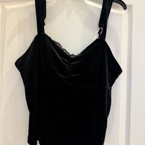 DAVI & DANI Black Velvet Camisole